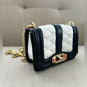 Rebecca Minkoff Black And White Leather Crossbody Purse